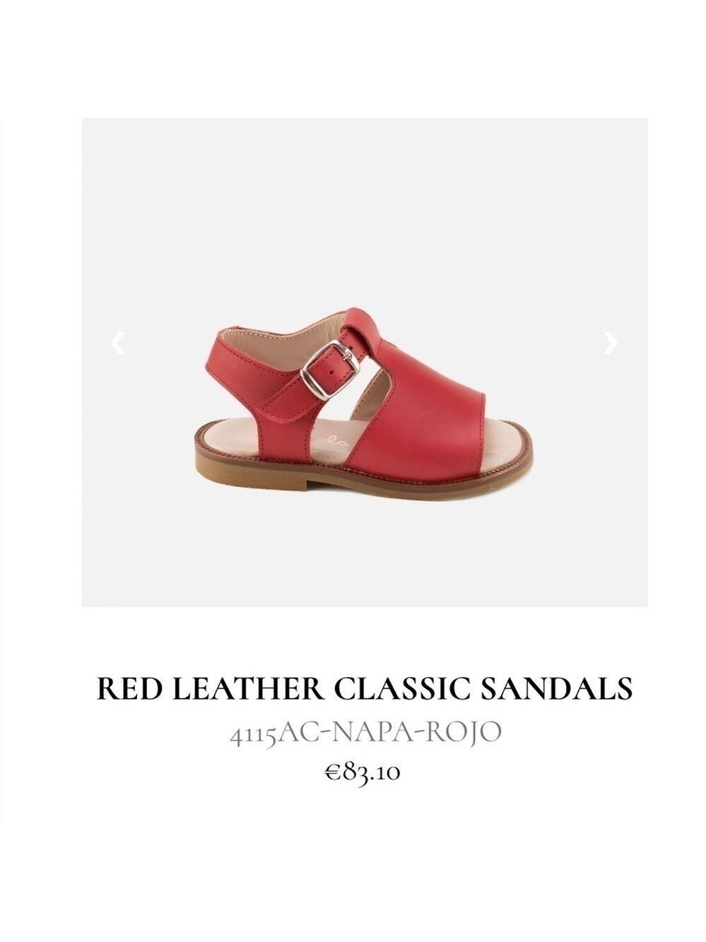 RED LEATHER CLASSIC SANDALS - Picture 5 of 8